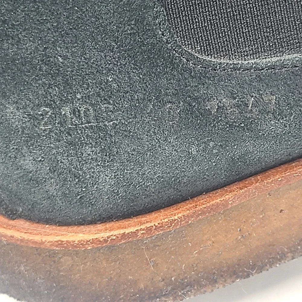 Common Projects Blue Green Suede Chelsea Boots Crepe Sole 40 7 Minimalist Luxe